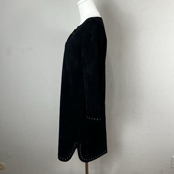 Velvet by Graham & Spencer Black Faux Suede Western Raleigh Shift Dress Small - Picture 6 of 13